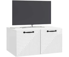 TV staliukas Sieninė TV spintelė Itin blizgi balta 59,5 x 41 x 30 cm