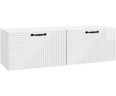 TV staliukas Sieninė TV spintelė Itin blizgi balta 98 x 31 x 30 cm