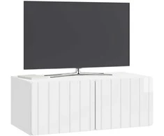 TV staliukas Sieninė TV spintelė Itin blizgi balta 78,5 x 41 x 30 cm