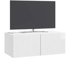 TV staliukas Sieninė TV spintelė Itin blizgi balta 78,5 x 41 x 30 cm
