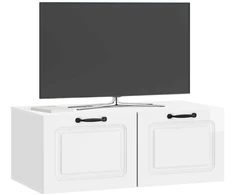 TV staliukas Sieninė TV spintelė Itin blizgi balta 78,5 x 41 x 30 cm