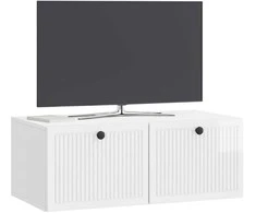 TV staliukas Sieninė TV spintelė Itin blizgi balta 78,5 x 41 x 30 cm