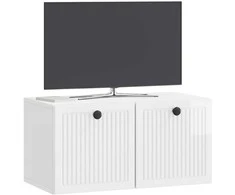 TV staliukas Sieninė TV spintelė Itin blizgi balta 59,5 x 31 x 30 cm