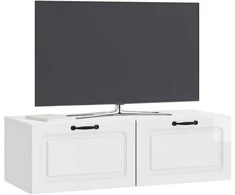 TV staliukas Sieninė TV spintelė Itin blizgi balta 98 x 41 x 30 cm