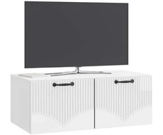 TV staliukas Sieninė TV spintelė Itin blizgi balta 78,5 x 41 x 30 cm