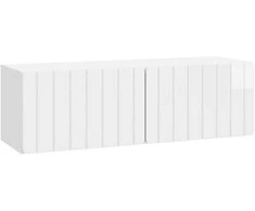 TV staliukas Sieninė TV spintelė Itin blizgi balta 98 x 31 x 30 cm