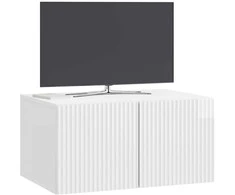 TV staliukas Sieninė TV spintelė Itin blizgi balta 59,5 x 41 x 30 cm