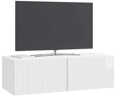 TV staliukas Sieninė TV spintelė Itin blizgi balta 98 x 41 x 30 cm