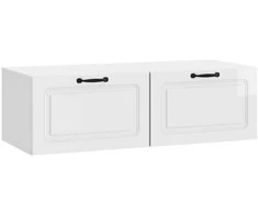 TV staliukas Sieninė TV spintelė Itin blizgi balta 98 x 41 x 30 cm
