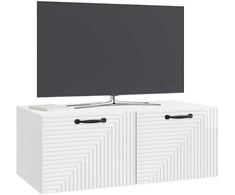 TV staliukas Sieninė TV spintelė Itin blizgi balta 78,5 x 41 x 30 cm