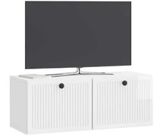 TV staliukas Sieninė TV spintelė Itin blizgi balta 78,5 x 31 x 30 cm