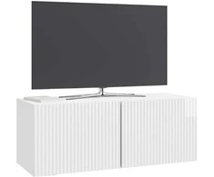 TV staliukas Sieninė TV spintelė Itin blizgi balta 78,5 x 31 x 30 cm