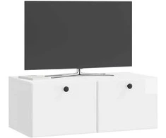 TV staliukas Sieninė TV spintelė 78,5 x 41 x 30 cm Itin blizgi balta