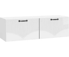 TV staliukas Sieninė TV spintelė Itin blizgi balta 98 x 31 x 30 cm