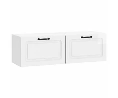 TV staliukas Sieninė TV spintelė Itin blizgi balta 98 x 31 x 30 cm