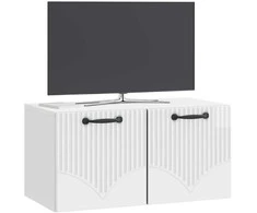 TV staliukas Sieninė TV spintelė Itin blizgi balta 59,5 x 31 x 30 cm
