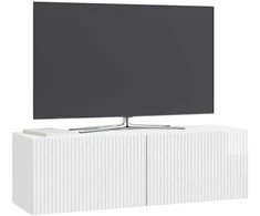 TV staliukas Sieninė TV spintelė Itin blizgi balta 98 x 31 x 30 cm