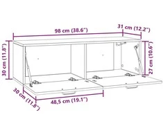 TV staliukas Sieninė TV spintelė Itin blizgi balta 98 x 31 x 30 cm