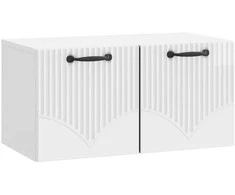 TV staliukas Sieninė TV spintelė Itin blizgi balta 59,5 x 31 x 30 cm