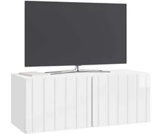 TV staliukas Sieninė TV spintelė Itin blizgi balta 78,5 x 31 x 30 cm