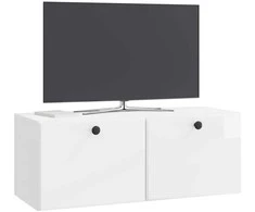 TV staliukas Sieninė TV spintelė 78,5 x 31 x 30 cm Itin blizgi balta