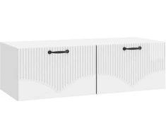 TV staliukas Sieninė TV spintelė Itin blizgi balta 98 x 41 x 30 cm