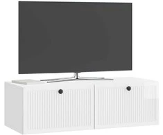 TV staliukas Sieninė TV spintelė Itin blizgi balta 98 x 41 x 30 cm