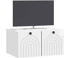 TV staliukas Sieninė TV spintelė Itin blizgi balta 59,5 x 41 x 30 cm