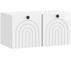 TV staliukas Sieninė TV spintelė Itin blizgi balta 59,5 x 31 x 30 cm