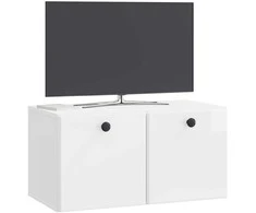 TV staliukas Sieninė TV spintelė 59,5 x 31 x 30 cm Itin blizgi balta