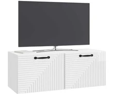 TV staliukas Sieninė TV spintelė Itin blizgi balta 78,5 x 31 x 30 cm