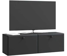 TV staliukas Sieninė TV spintelė 98 x 31 x 30 cm Juoda Apdirbta mediena