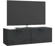 TV staliukas Sieninė TV spintelė Juoda 98 x 31 x 30 cm Apdirbta mediena