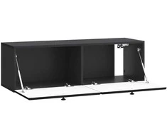 TV staliukas Sieninė TV spintelė 98 x 31 x 30 cm Juoda Apdirbta mediena