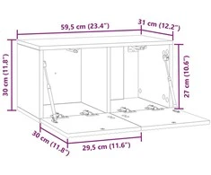 TV staliukas Sieninė TV spintelė 59,5 x 31 x 30 cm Pilka sonoma ąžuolo