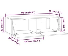 TV staliukas Sieninė TV spintelė 98 x 41 x 30 cm Pilka sonoma ąžuolo
