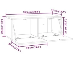TV staliukas Sieninė TV spintelė 78,5 x 31 x 30 cm Pilka sonoma ąžuolo