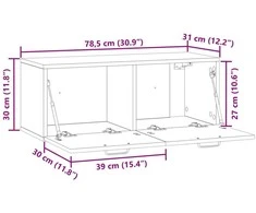 TV staliukas Sieninė TV spintelė 78,5 x 31 x 30 cm Pilka sonoma ąžuolo