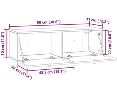 TV staliukas Sieninė TV spintelė 98 x 31 x 30 cm Sendintos medienos