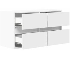 TV staliukas Sieninė TV spintelė su LED lemputėmis, balta, 80x31x45cm