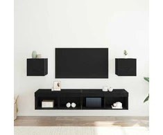 TV staliukas Sieninis televizoriaus kabinetas 2 pcs Juodojo ąžuolo