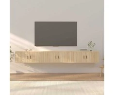 TV staliukas Sieninės televizoriaus spintelės, 3vnt., ąžuolo, 100x34,5x40cm