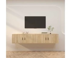 TV staliukas Sieninės televizoriaus spintelės, 2vnt., ąžuolo, 100x34,5x40cm