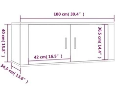 TV staliukas Sieninės televizoriaus spintelės, 3vnt., ąžuolo, 100x34,5x40cm