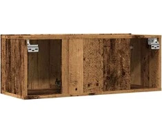 TV staliukas Sieninės TV spintelės, 2vnt., sendintos medienos, 80x30x30cm