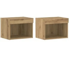 TV staliukas TV spintelių komplektas su LED 2 pcs Amatininkų ąžuolas