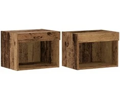 TV staliukas TV spintelių komplektas 2 pcs Senas medis 40 x 30 x 30 cm