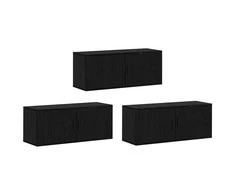 TV staliukas Sieninio televizoriaus kabineto komplektas 3 pcs Juodas ąžuolas