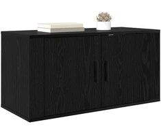 TV staliukas Sieninis televizoriaus kabinetas juoda ąžuolo 80 x 34.5 x 40 cm