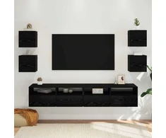 TV staliukas Sieninis televizoriaus kabinetas 4 pcs Juodojo ąžuolo